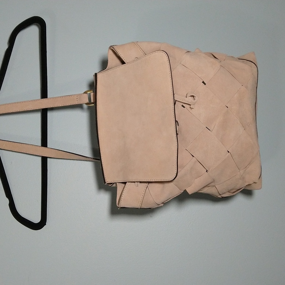Alberta Di Canio Italian Suede Leather Bucket Bag Backpack #1121